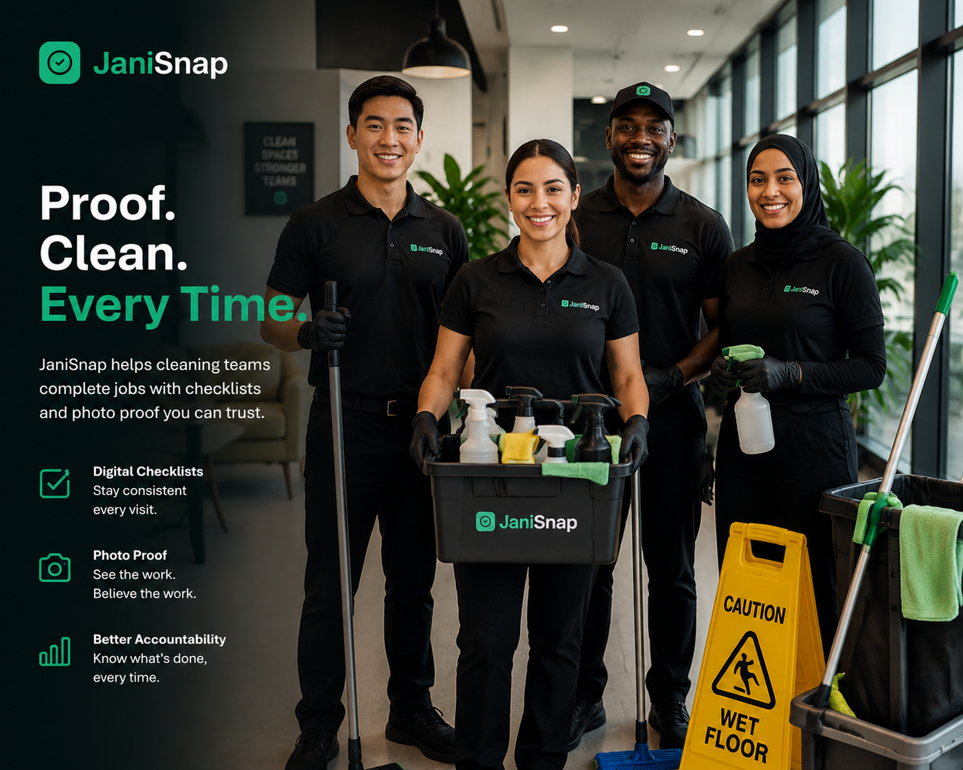 JaniSnap — Proof. Clean. Every Time.